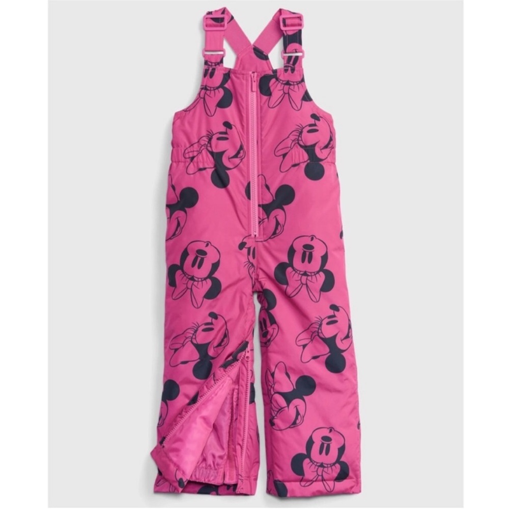 Baby Gap Minnie Mouse Puffer Bib Snowsuit Size 2T Disney Princess Overalls NWT!!